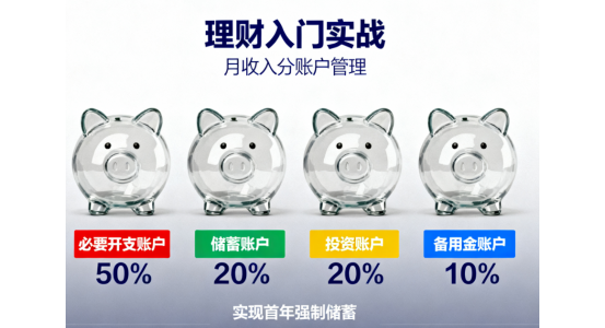 理財入門實戰：月收入如何分賬戶管理，實現首年強制儲蓄